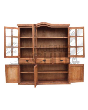 VITRINA RUSTICA 150CM PINO OREGON