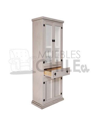 LICORERA 65CM VINTAGE PUERTA CON VIDRIO