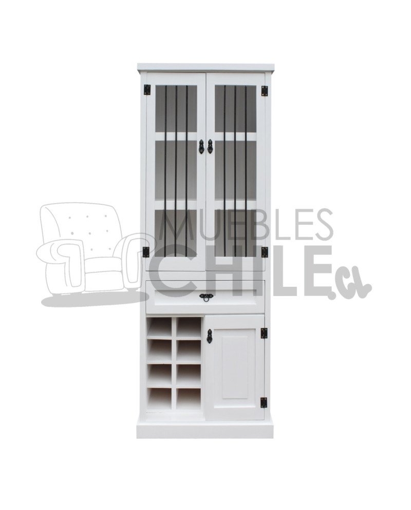 LICORERA 65CM PINTADA BLANCA PUERTA BARRA