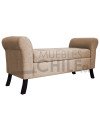 Banqueta Baúl con Brazos Redondos Tapiz Lino | Muebles Chile