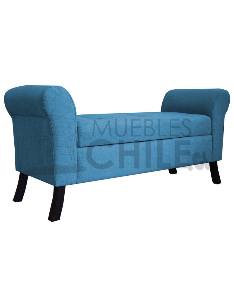Banqueta Baúl con Brazos Redondos Tapiz Lino | Muebles Chile