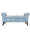 Banqueta Baúl con Brazos Redondos Tapiz Lino | Muebles Chile