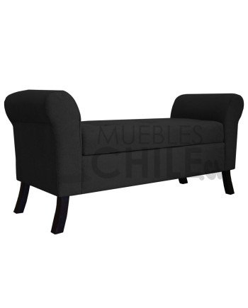 Banqueta Baúl con Brazos Redondos Tapiz Lino | Muebles Chile