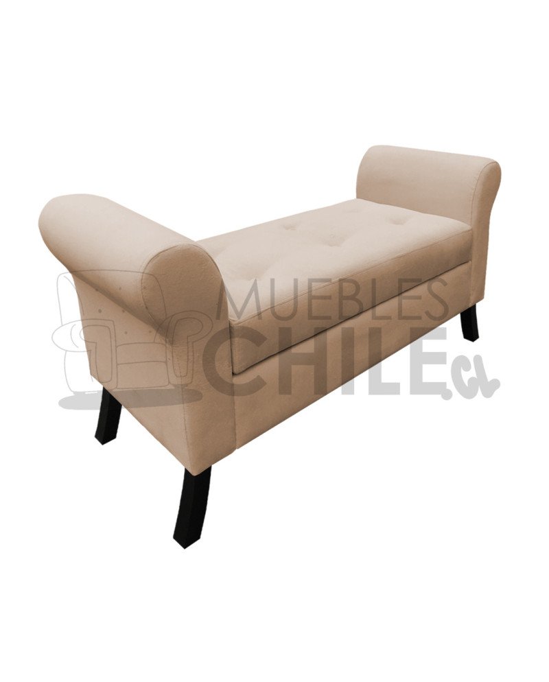 Banqueta Baúl con Brazos Redondos Tapiz Felpa | Muebles Chile