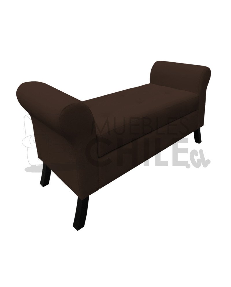 Banqueta Baúl con Brazos Redondos Tapiz Felpa | Muebles Chile