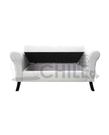Banqueta Baúl con Brazos Redondos Tapiz Felpa | Muebles Chile