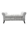 Banqueta Baúl con Brazos Redondos Tapiz Felpa | Muebles Chile