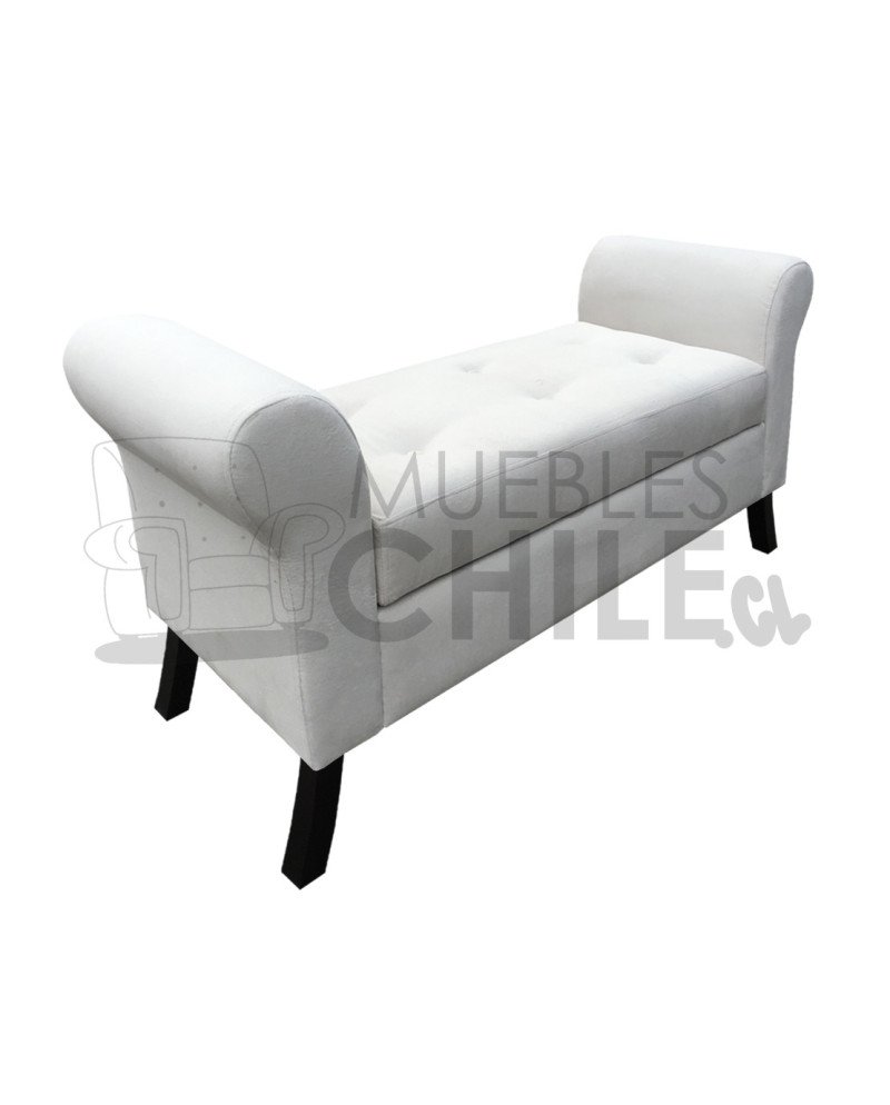 Banqueta Baúl con Brazos Redondos Tapiz Felpa | Muebles Chile