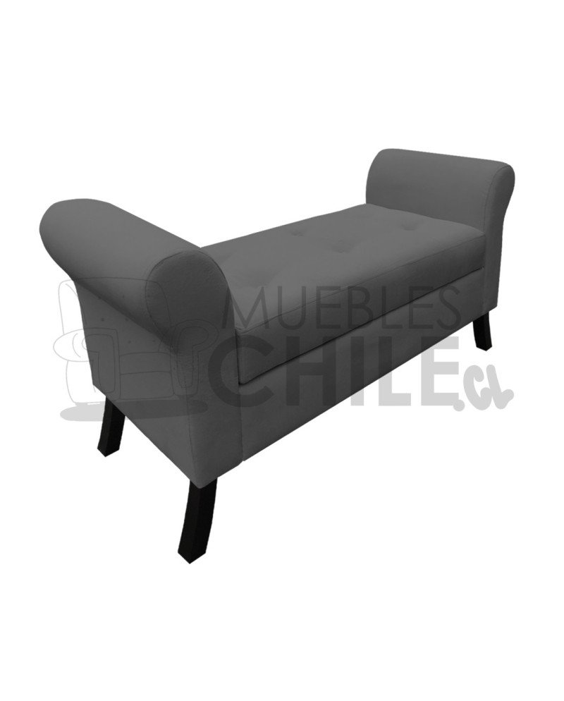 Banqueta Baúl con Brazos Redondos Tapiz Felpa | Muebles Chile