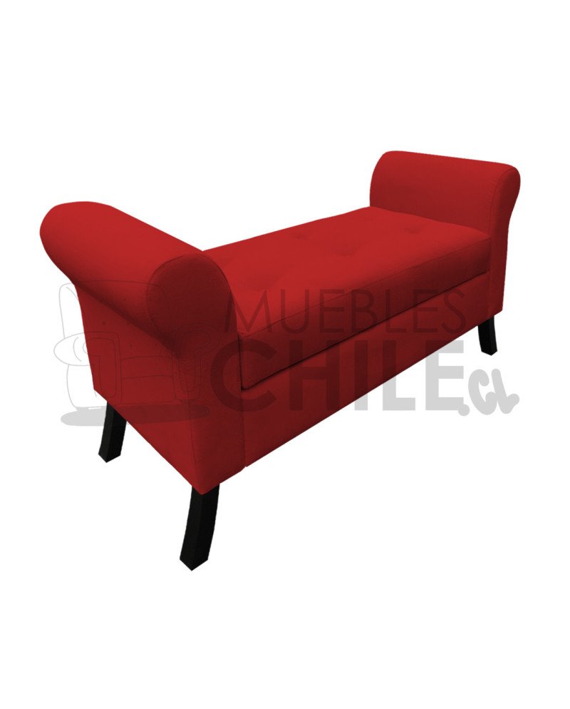 Banqueta Baúl con Brazos Redondos Tapiz Felpa | Muebles Chile