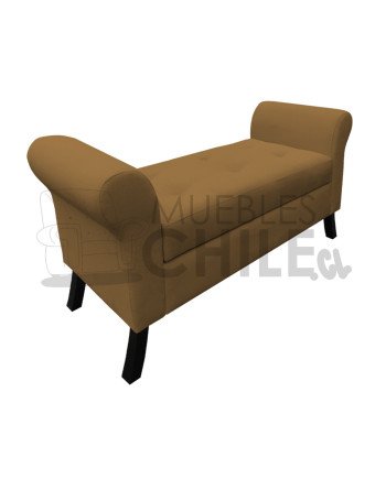 Banqueta Baúl con Brazos Redondos Tapiz Felpa | Muebles Chile