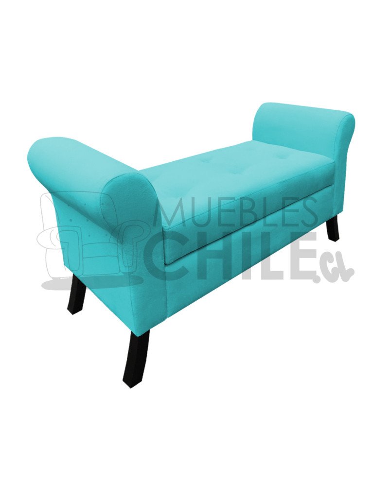 Banqueta Baúl con Brazos Redondos Tapiz Felpa | Muebles Chile
