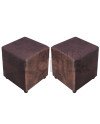 Pouf Liso Cuero Bonded – Asiento Tapizado Resistente y Moderno