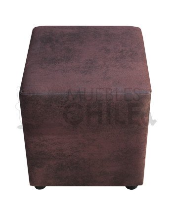 Pouf Liso Cuero Bonded – Asiento Tapizado Resistente y Moderno