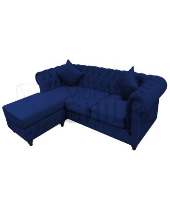 Sofá Chesterfield Seccional Reversible Lino – Elegante y Reforzado