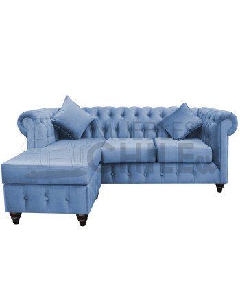 Sofá Chesterfield Seccional Reversible Lino – Elegante y Reforzado