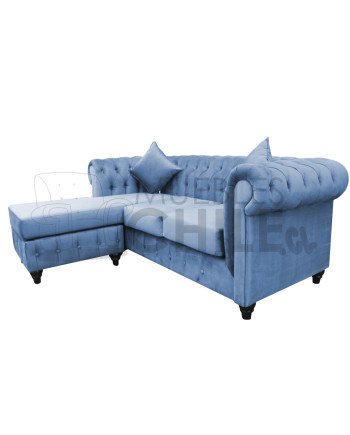 Sofá Chesterfield Seccional Reversible Lino – Elegante y Reforzado