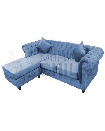 Sofá Chesterfield Seccional Reversible Lino – Elegante y Reforzado