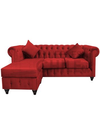 Sofá Chesterfield Seccional Reversible Lino – Elegante y Reforzado