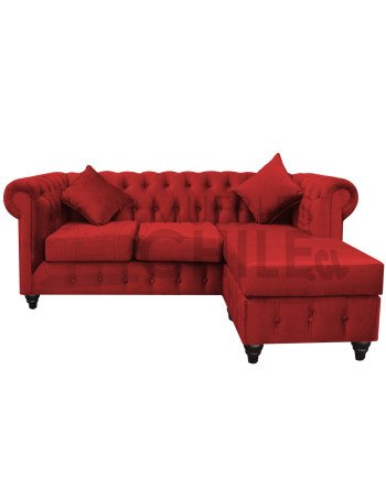 Sofá Chesterfield Seccional Reversible Lino – Elegante y Reforzado