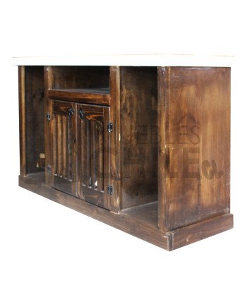 RACK RUSTICO 120CM 2 PUERTAS ITALIA CUBIERTA BLANCA