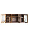 Rack rústico 150 cm 4 puertas + barra metálica | Muebles Chile