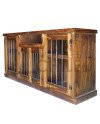 Rack rústico 150 cm 4 puertas + barra metálica | Muebles Chile