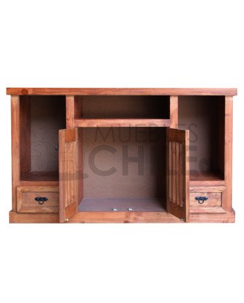 RACK RUSTICO ITALIA 120CM 2 PUERTAS 2 CAJONES
