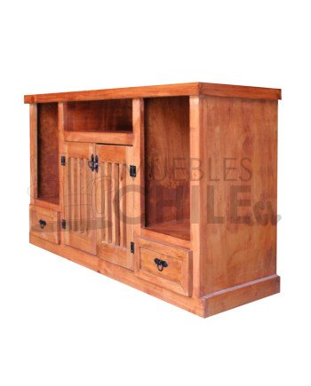 RACK RUSTICO ITALIA 120CM 2 PUERTAS 2 CAJONES