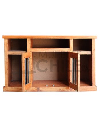 RACK RUSTICO 2 PUERTAS 120CM BARRA METAL