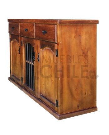 RACK RUSTICO 120CM PUERTA BARRA