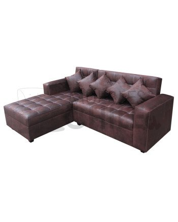 SOFA CAMA SECCIONAL CUERO BONDED IZQUIERDO