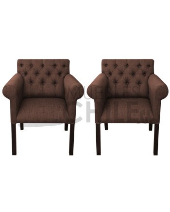 POLTRONA CAPITONE BRAZO REDONDO LINO X2