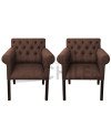 POLTRONA CAPITONE BRAZO REDONDO LINO X2