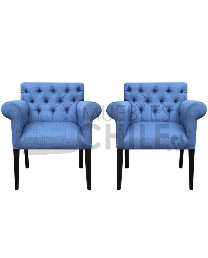 POLTRONA CAPITONE BRAZO REDONDO LINO X2