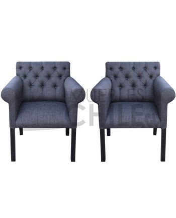 POLTRONA CAPITONE BRAZO REDONDO LINO X2
