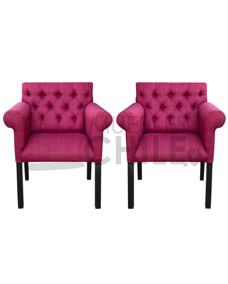 POLTRONA CAPITONE BRAZO REDONDO LINO X2