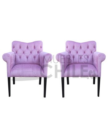 POLTRONA CAPITONE RESPALDO CURVO FELPA X2