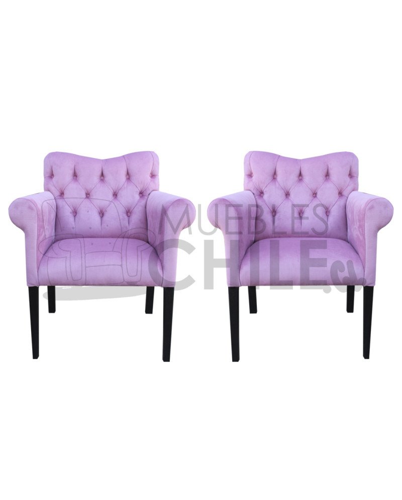 POLTRONA CAPITONE RESPALDO CURVO FELPA X2