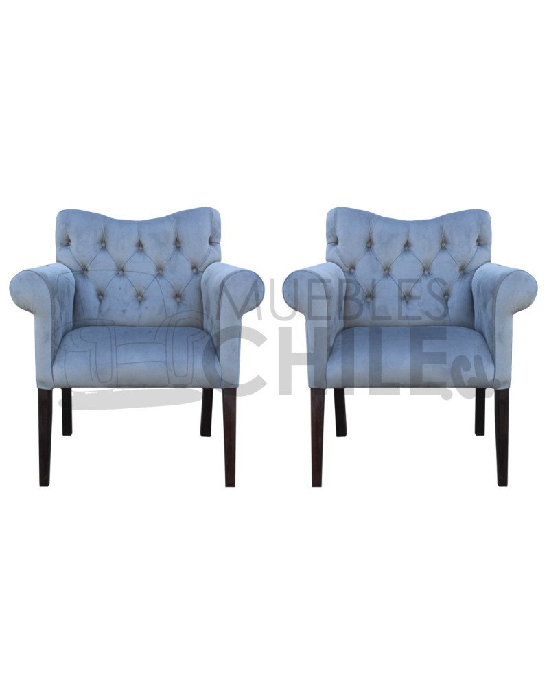 POLTRONA CAPITONE RESPALDO CURVO FELPA X2