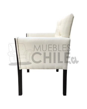 POLTRONA CAPITONE BRAZO MADERA PU