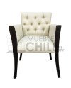 POLTRONA CAPITONE BRAZO MADERA PU