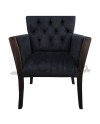Poltrona Capitone con brazos de madera – Estilo y confort