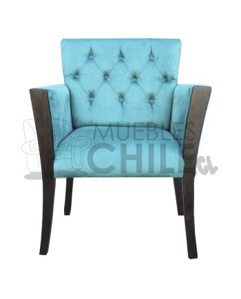 Poltrona Capitone con brazos de madera – Estilo y confort