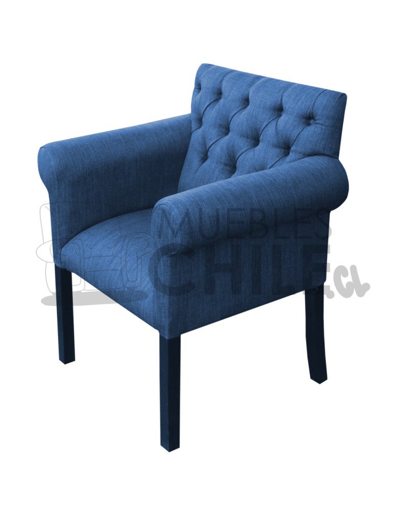 Poltrona Capitone lino – Brazo redondo, estilo elegante