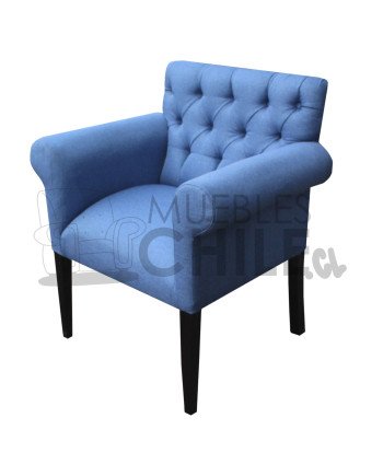 Poltrona Capitone lino – Brazo redondo, estilo elegante