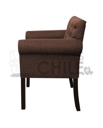 Poltrona Capitone lino – Brazo redondo, estilo elegante