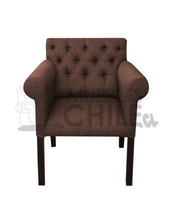 Poltrona Capitone lino – Brazo redondo, estilo elegante