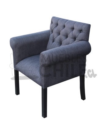 Poltrona Capitone lino – Brazo redondo, estilo elegante