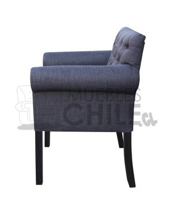 Poltrona Capitone lino – Brazo redondo, estilo elegante